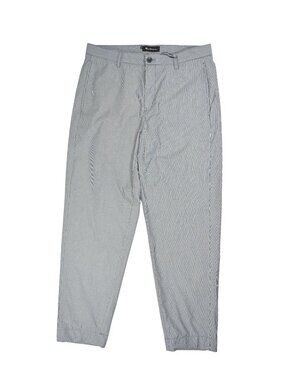 Ben Sherman Ticking Stripe Tapered Trousers in Blue Shadow